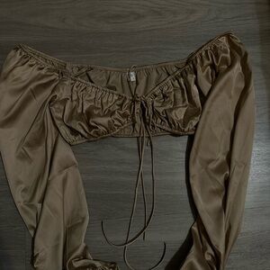 OOTDFash Brown Crop Top